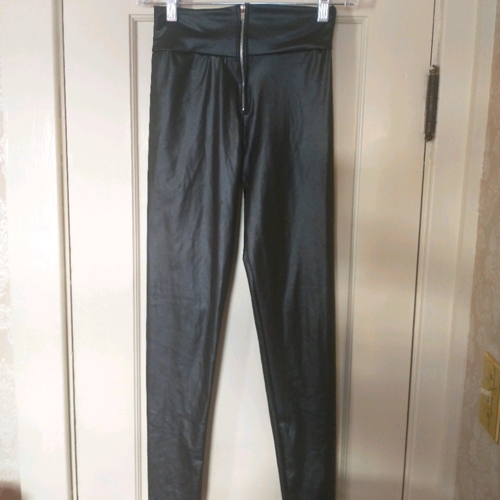 Shiny Zip Up Leggings